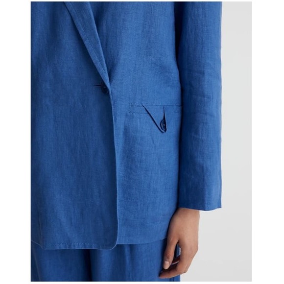 NEW Madewell Double-Breasted Crossover Blazer Jacket Notch Lapel Bluestone Large - Picture 5 of 7